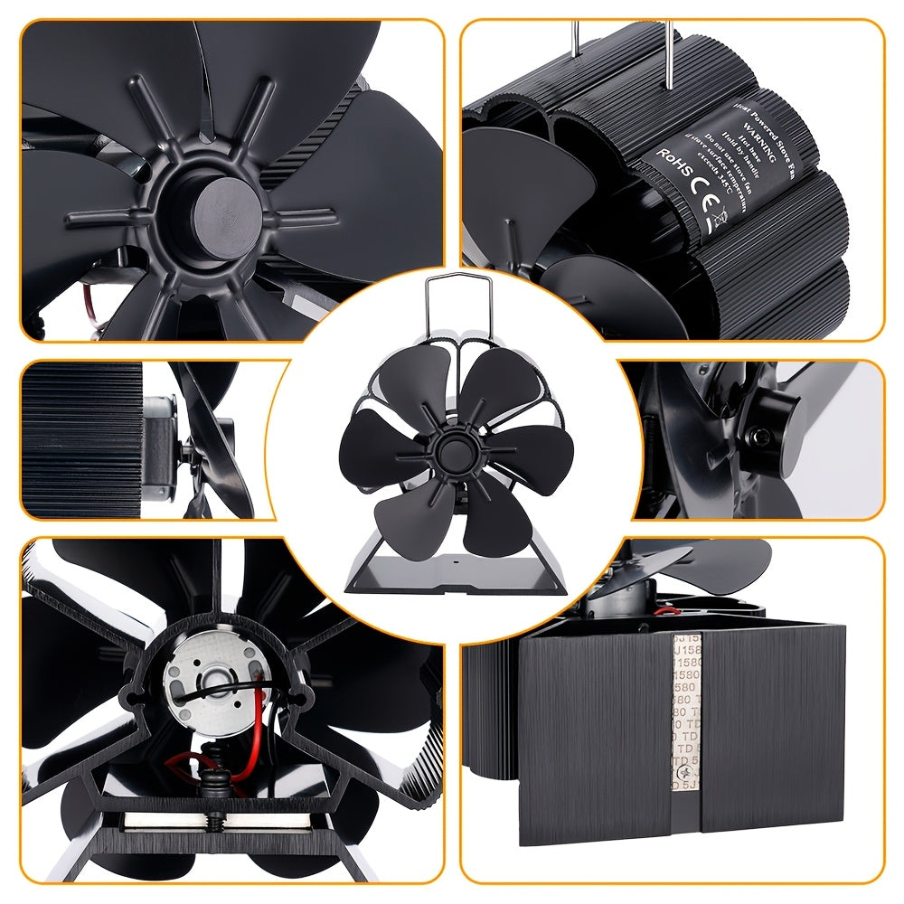 Mini Fireplace Fan Black Indoor Outdoor Heating Ventilator