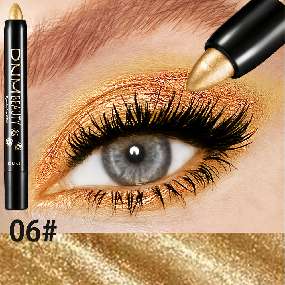 Women 15-Color Eyeshadow Stick Set Waterproof Glitter Shimmer Dual-Ended