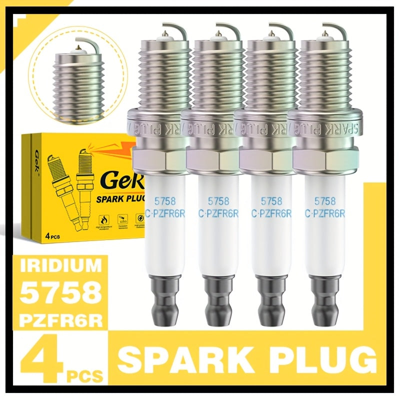 4 Pieces Iridium Spark Plugs for Cars – Compatible with Multiple Models