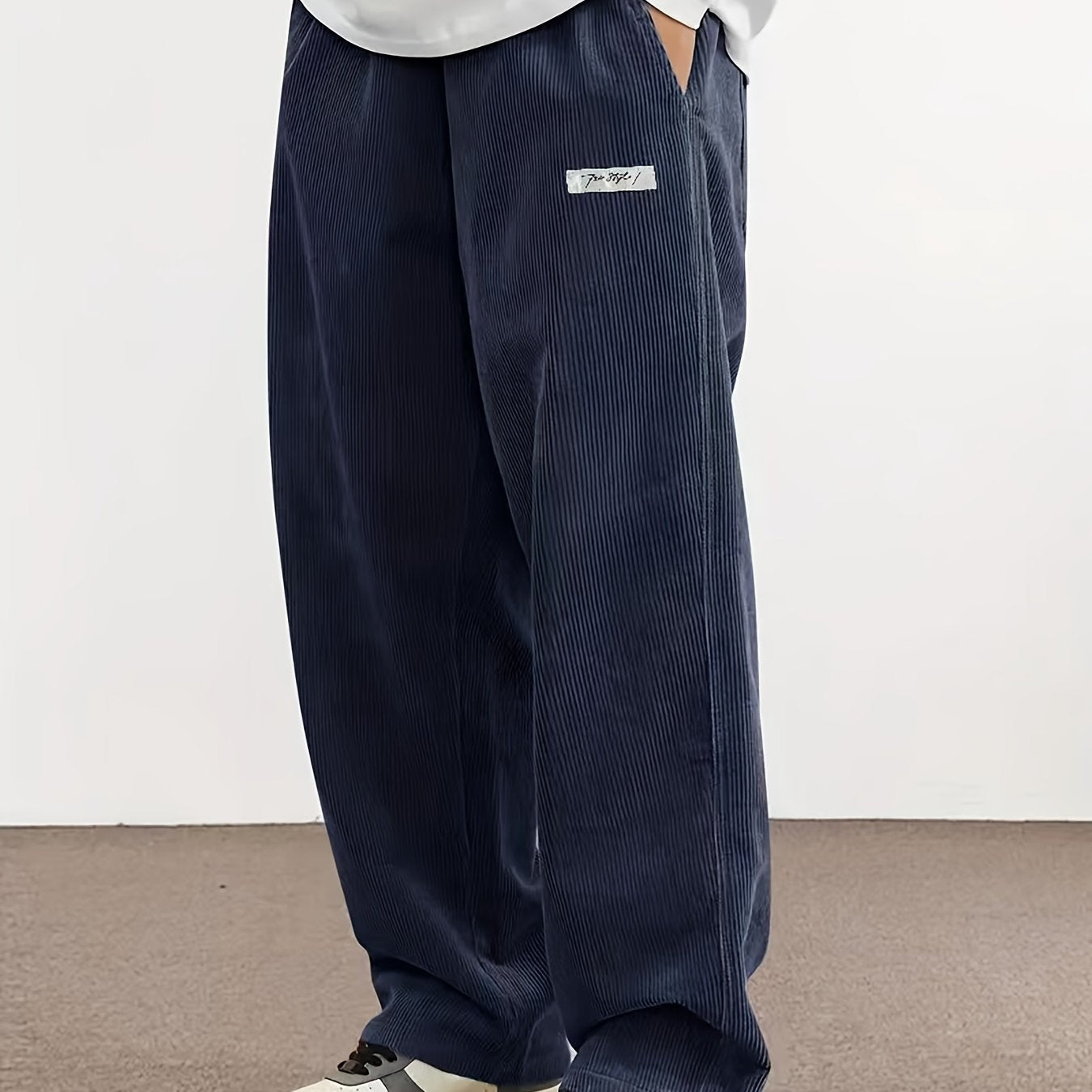 Pantalones de pana para hombre casuales para otoño e invierno con bolsillos y ligero stretch