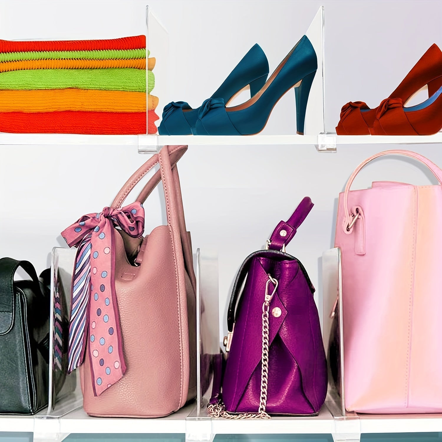 Plastic Bag Storage Dividers Sets of 2 4 6 8 12 for Closet Bathroom Office Organization