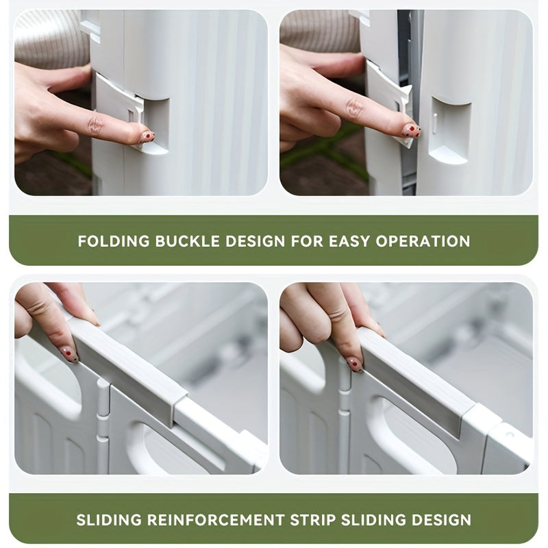 Plastic Small Storage Cart Foldable Portable Organizer for Home Car Kitchen Bedroom