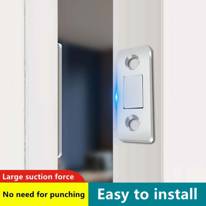 Magnetic Ultra-Thin Cabinet Door Suction Set Stainless Steel No Punching