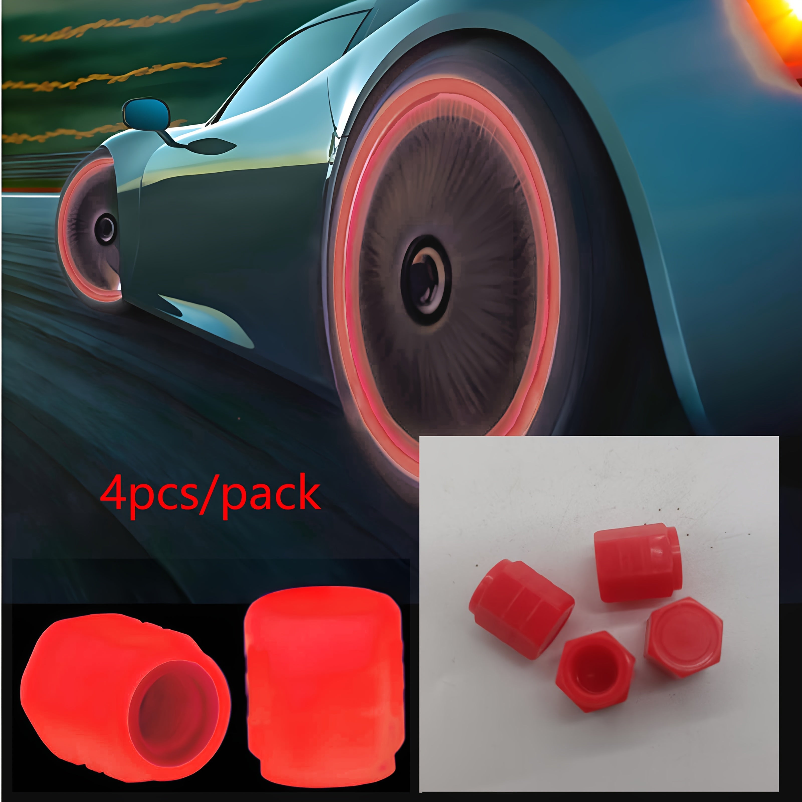 4pcs Tire Valve Covers for Cars Bikes Motorcycles ABS Durable Pink Purple Spoke Accessories