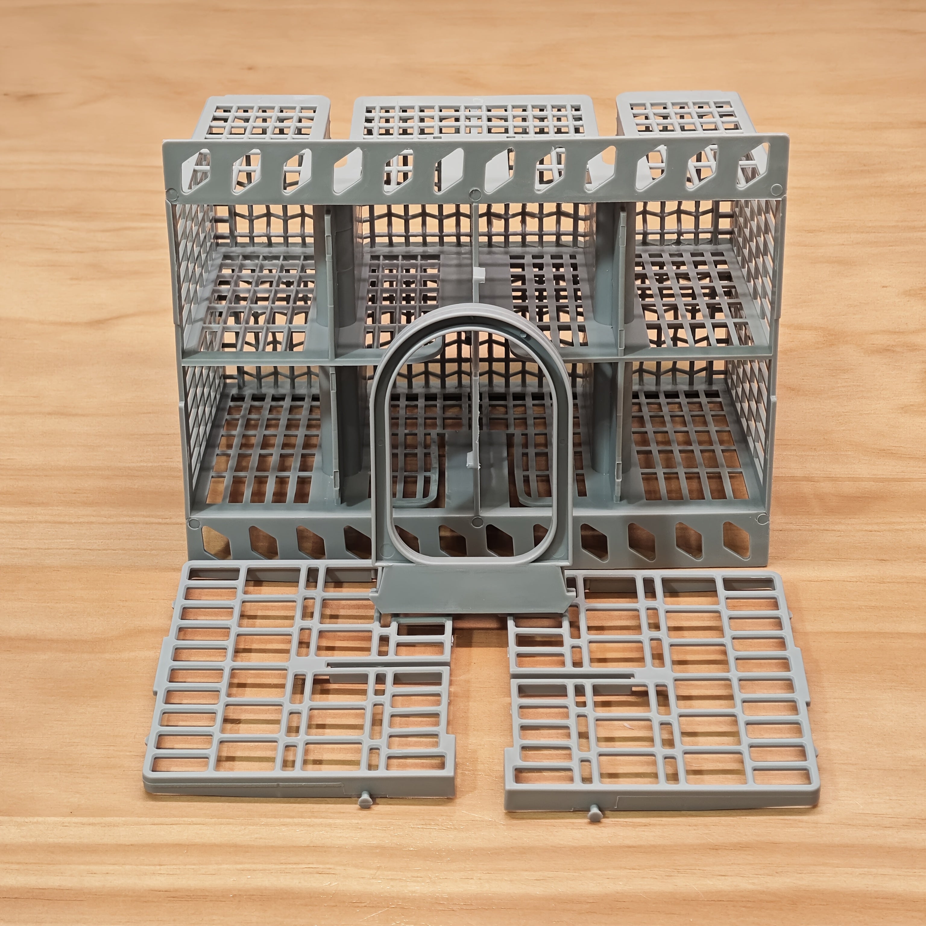 Пластиковая корзина для посуды с отделением для ножа и вилки, прочный материал