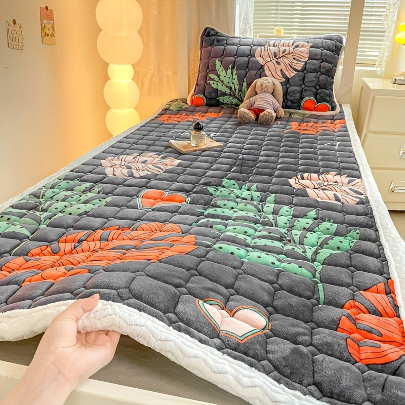 Soft Velvet Mattress Cover for Winter Warmth Twin Size