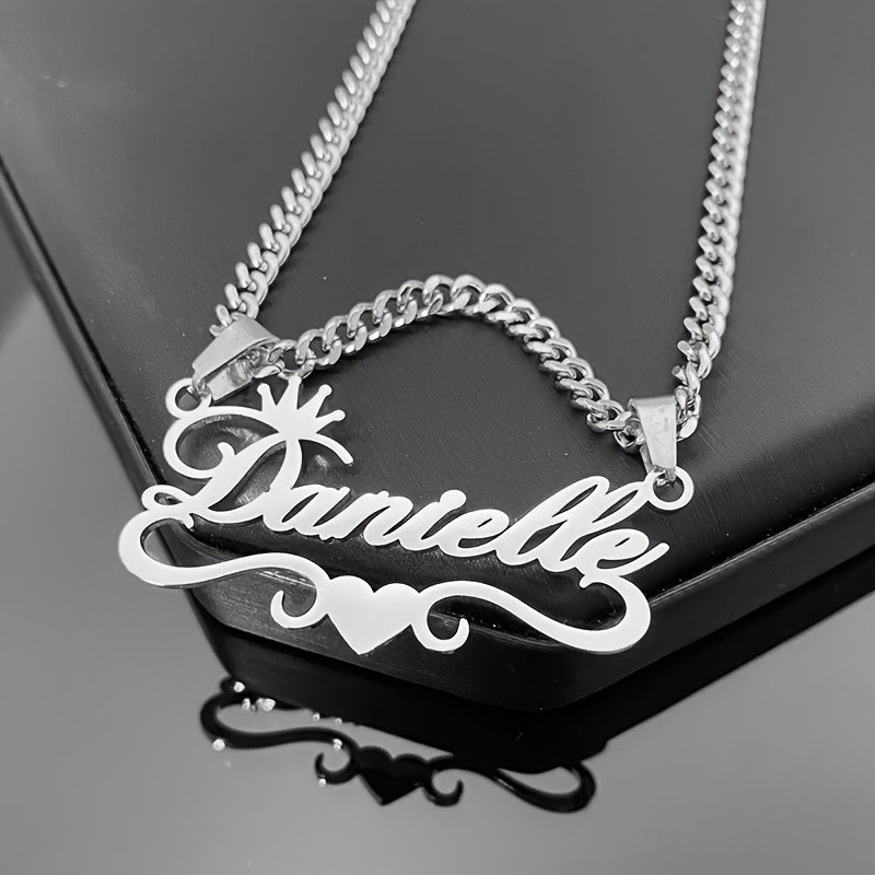 Personalized Cuban Name Necklace Handcrafted Nameplate Jewelry for Men and Dad