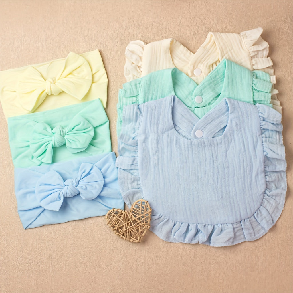 Set of 6 Baby Headbands with Bows Nylon Infant Hair Accessories for Girls