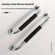 Silliq zanglamas po'latdan yasalgan hammom qo'l tutqichi, xavfsizlik va qulaylik uchun silikon tutqich bilan.