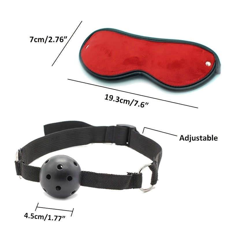 Kattalar uchun bog'lash to'plami, yotoqda cheklovlar to'plami, kamarlar, niqob va plagin bilan