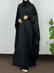 Women’s Solid Color Long Sleeve Hooded Maxi Abaya in Polyester