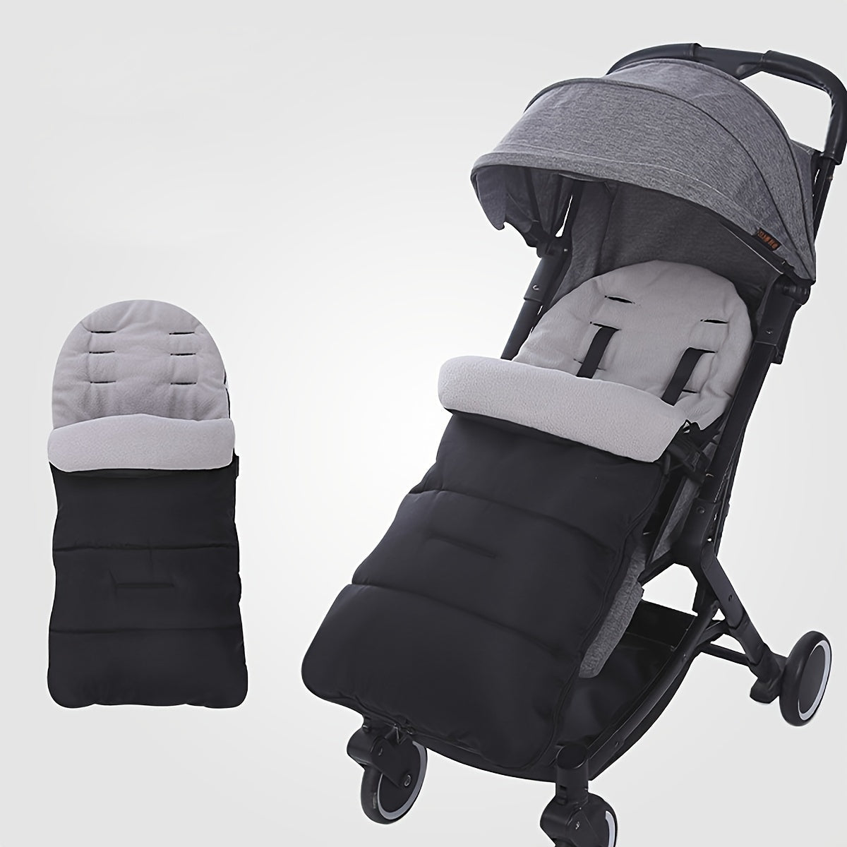 Baby Stroller Footmuff for Infants Warm Fleece Lined Bunting Bag with Thick Padding for 0-3 Years