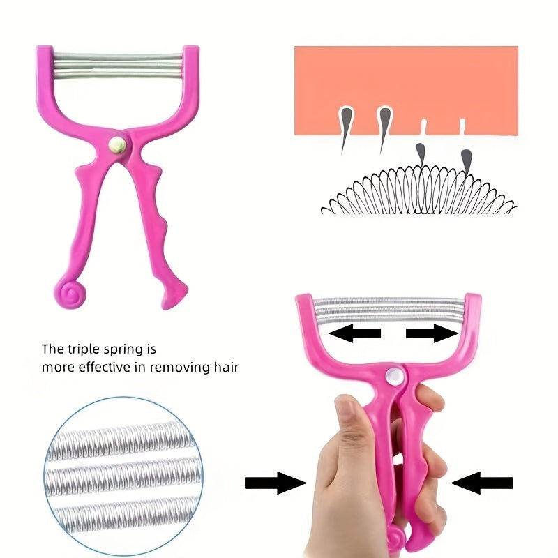 Женский механический эпилятор для лица с пружиной, 1/2 шт., водонепроницаемый, ручной инструмент