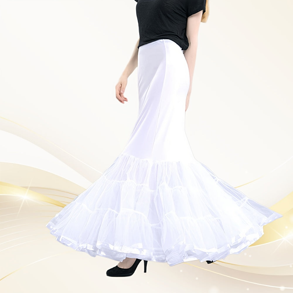 White Tulle Skirt for Women Multi-Layer Mermaid Design for Weddings Proms and Events