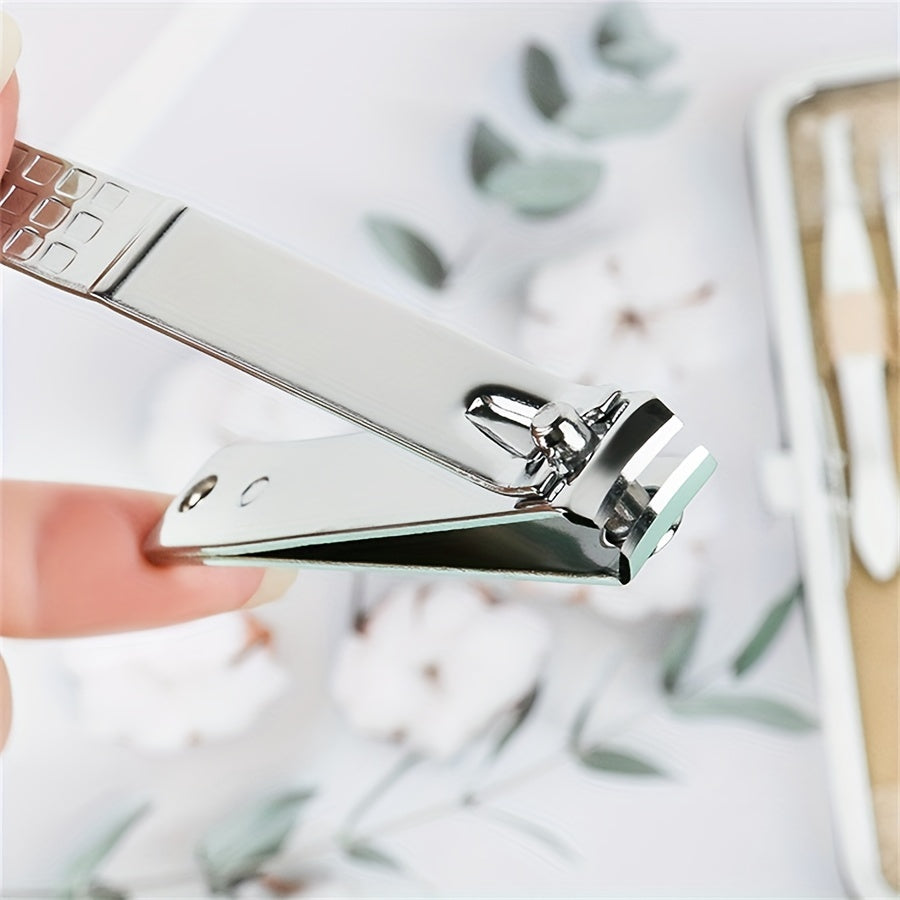 19-Piece Stainless Steel Nail Care Set for Manicures and Pedicures with Clippers Files and Grooming Tools