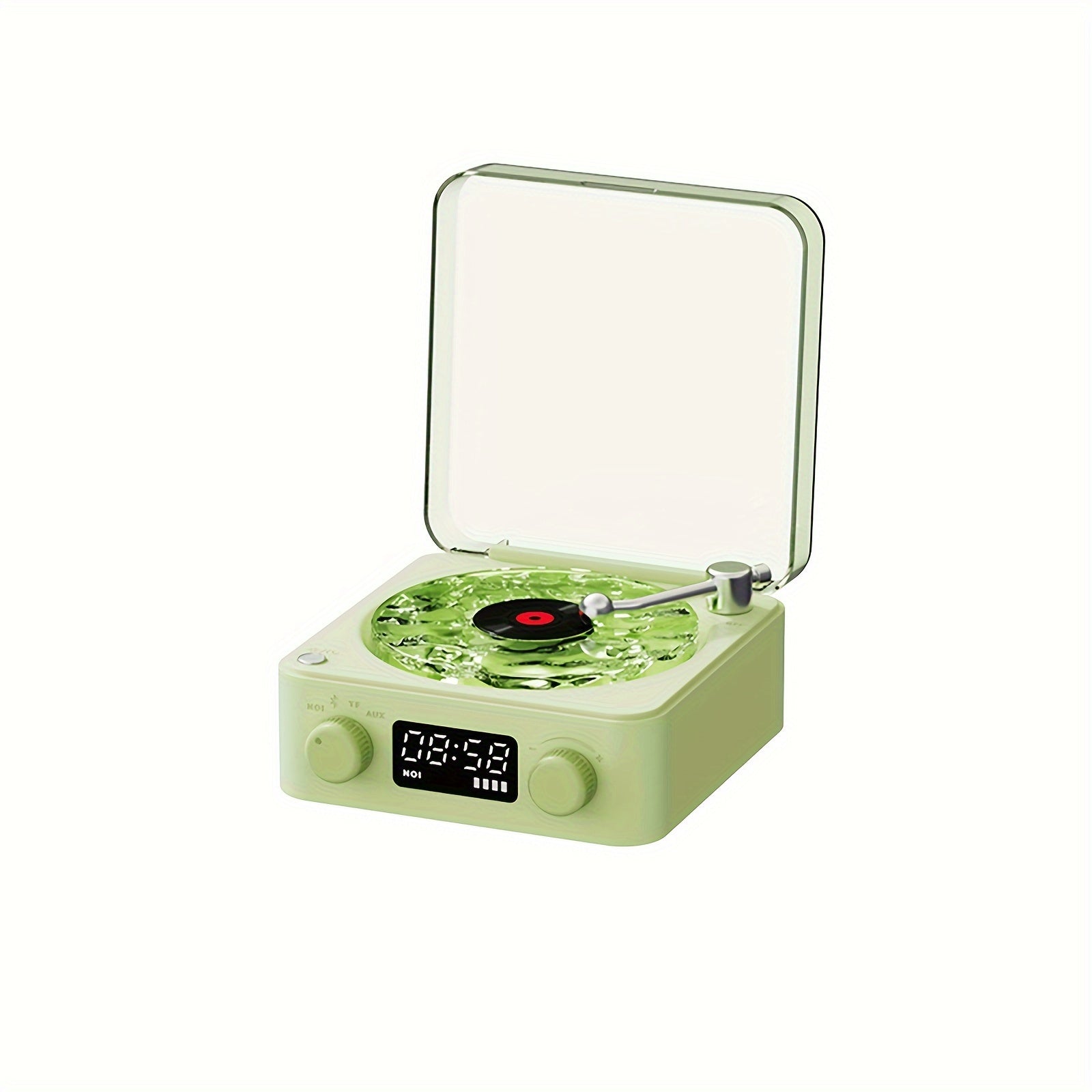 Vinyl Record Player with Wireless Speaker and Ocean Wave Lights for Music Lovers