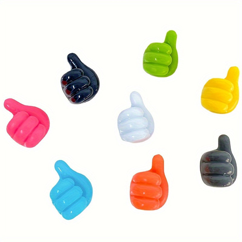 10-Pack Plastic Thumb-Shaped Wall Hooks Self-Adhesive for Dorms Kitchens Bedrooms