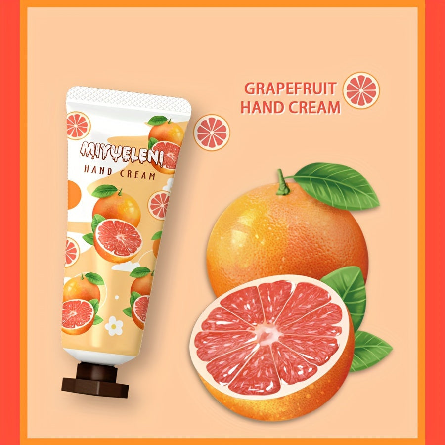 5-Piece Hand Cream Gift Set with Fruit and Plant-Based Moisturizer for Dry Skin