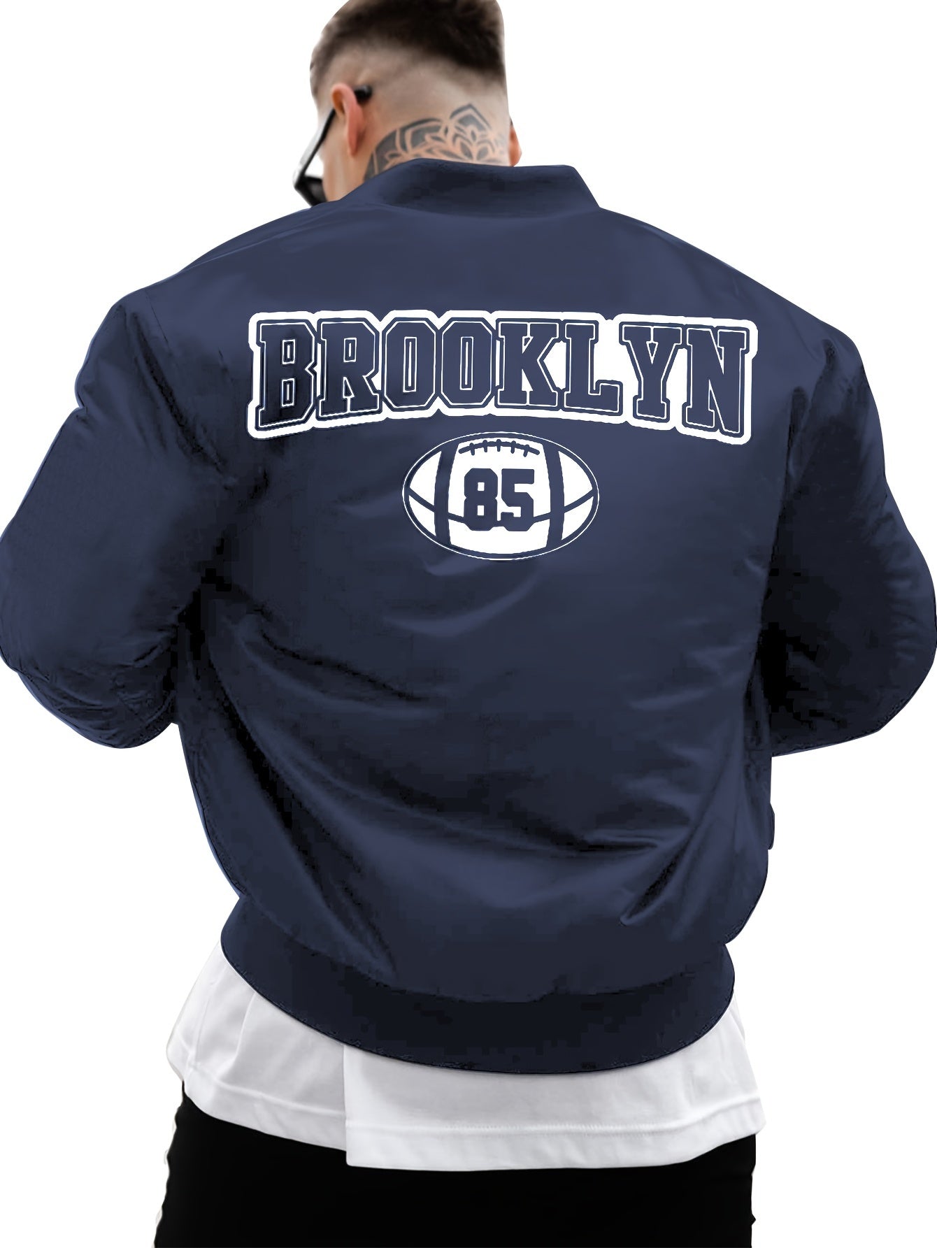 Erkaklar 'YANGI YORK...' Print Bomber Kurtkasi