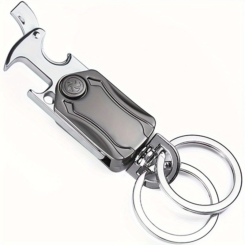 Men's Multifunctional Keychain with Finger Gyro Bottle Opener Phone Holder Gift