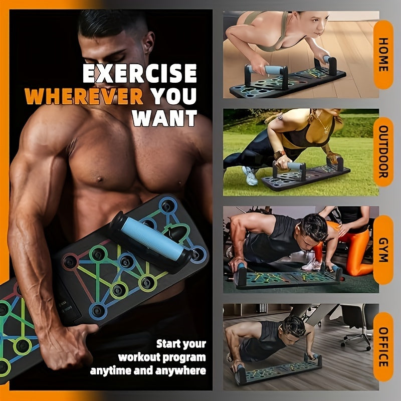Портативный набор из 11 элементов для отжиманий с резиновыми лентами для домашней тренировки силы