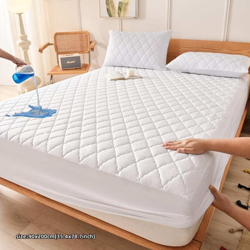 Waterproof Quilted Mattress Protector Cover Water-Resistant Machine Washable 80-85gsm Polyester Polyurethane