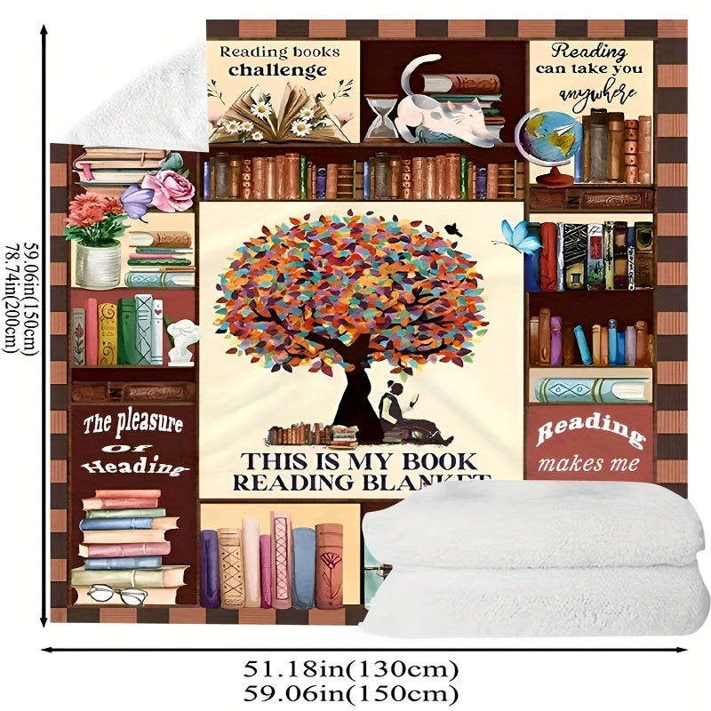 Fleece Blanket for Book Lovers Soft Warm Reading Bedtime Gift Easy to Clean