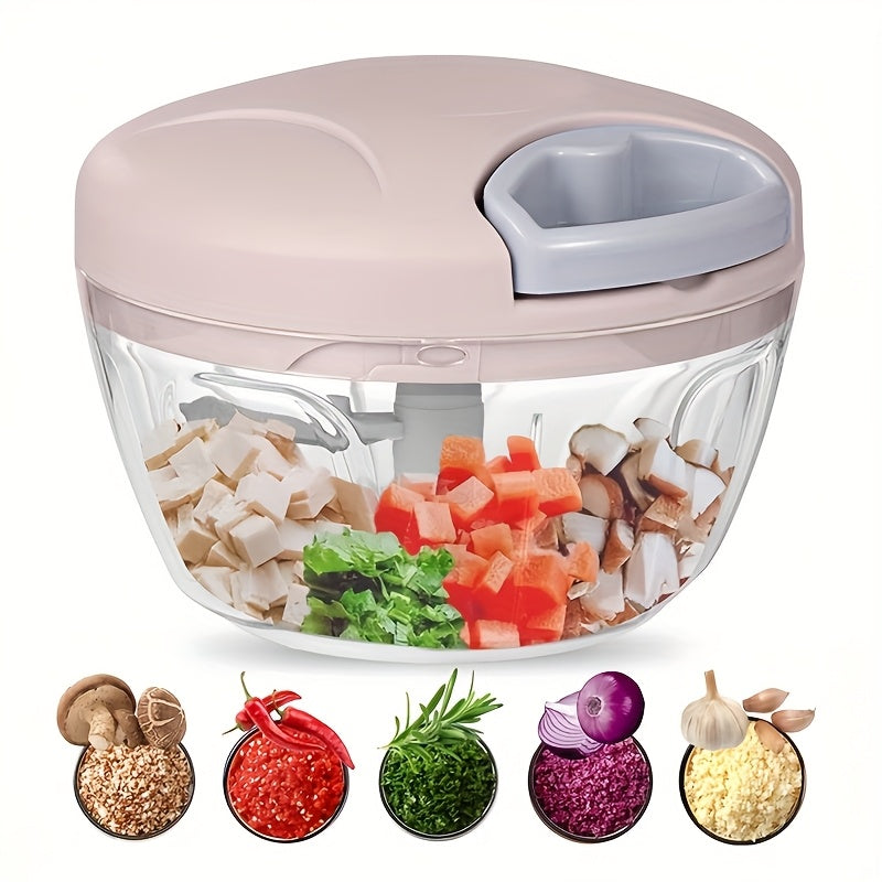 Turli ingredientlarni samarali ravishda to'g'rash, kesish va tayyorlash uchun mo'ljallangan ko'p funksiyali qo'l oziq-ovqat protsessor.