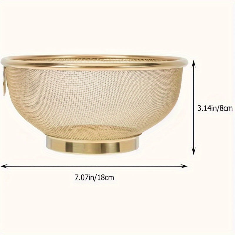 Fine Mesh Metal Colander for Fruits Vegetables Rice Kitchen Strainer