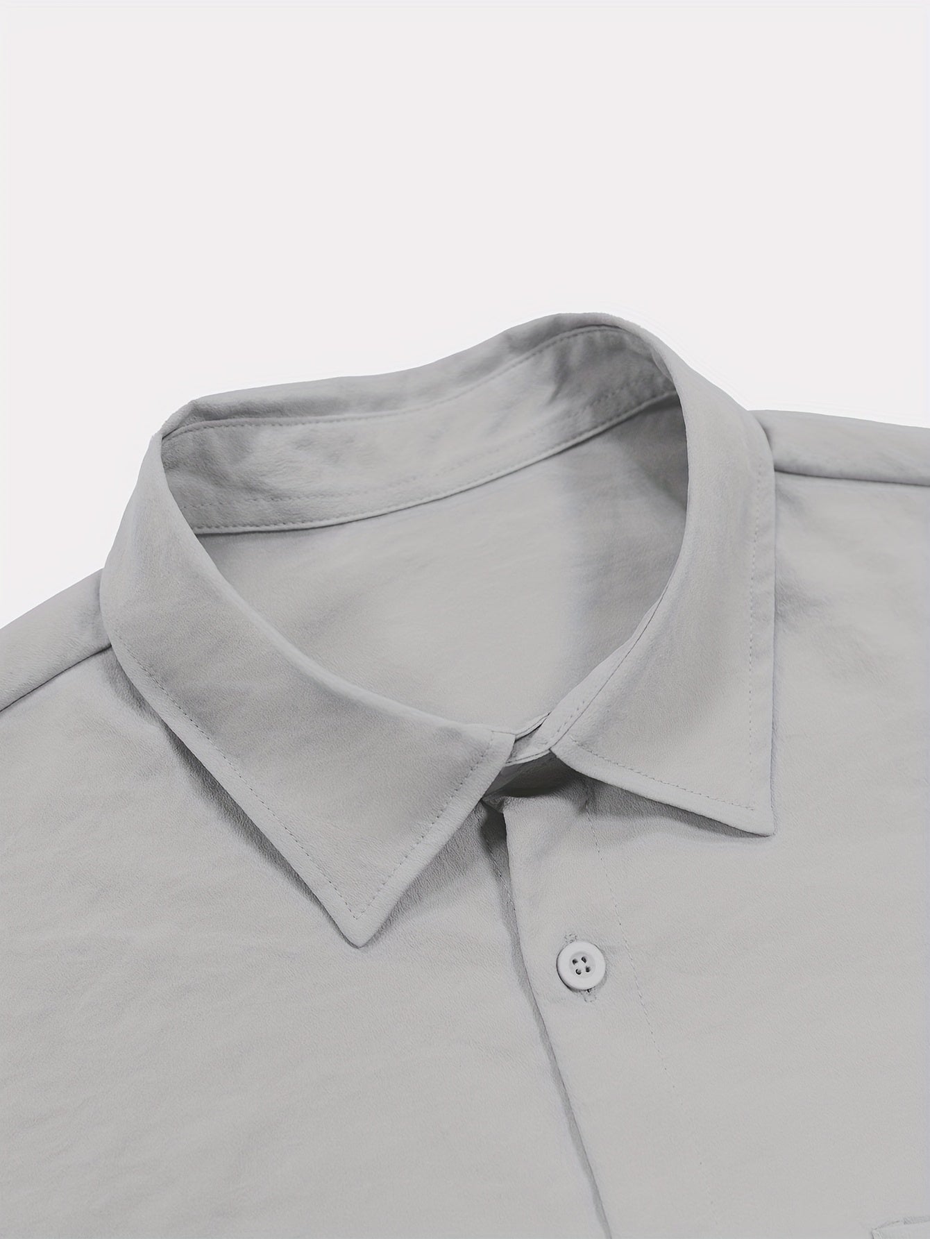 Men's Summer Casual 2-Piece Outfit Short Sleeve Lapel Shirt with Chest Pocket and Drawstring Pants