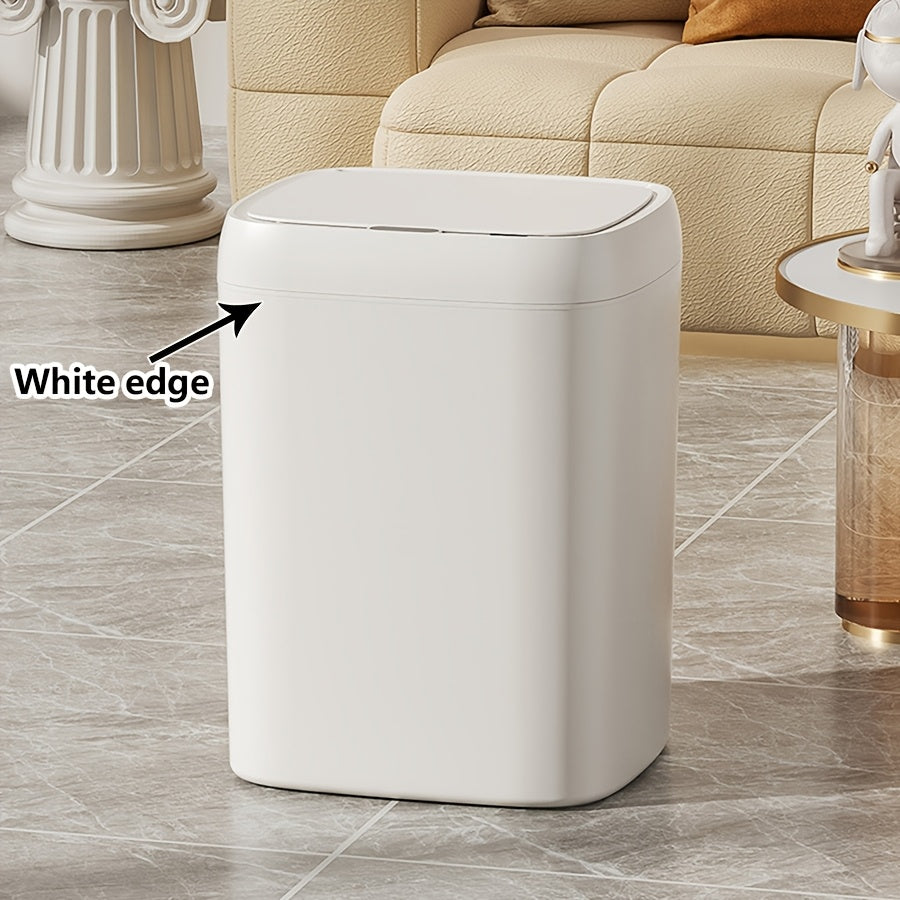 Infraqizil sensorli aqlli axlat qutisi, 12L/14L sig‘imi, batareya bilan ishlaydi, uy, ofis va maktab uchun ideal, jim operation, zamonaviy qopqoq uslubi, sumka ko‘rsatkichi.