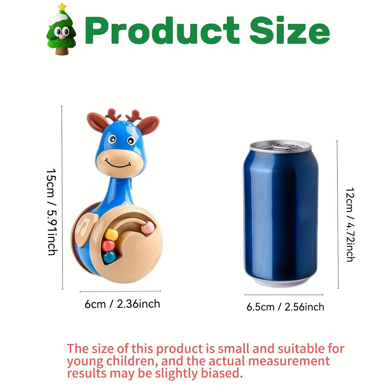 Bolalar uchun Musiqali Giraffa Tumbler O'yinchoq Interaktiv Qadam qo'yish Hamkori Ovoz va Tilla bilan