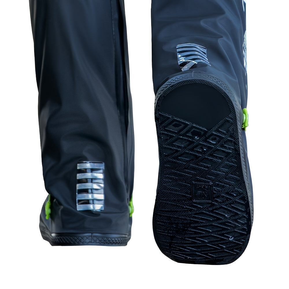 Unisex Waterproof Thick High-Top Shoe Covers for Cycling and Outdoor Activities