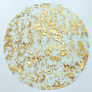 12 Piece Set Disposable Gold Metal Circle Placemats for Dining Weddings Parties Holidays