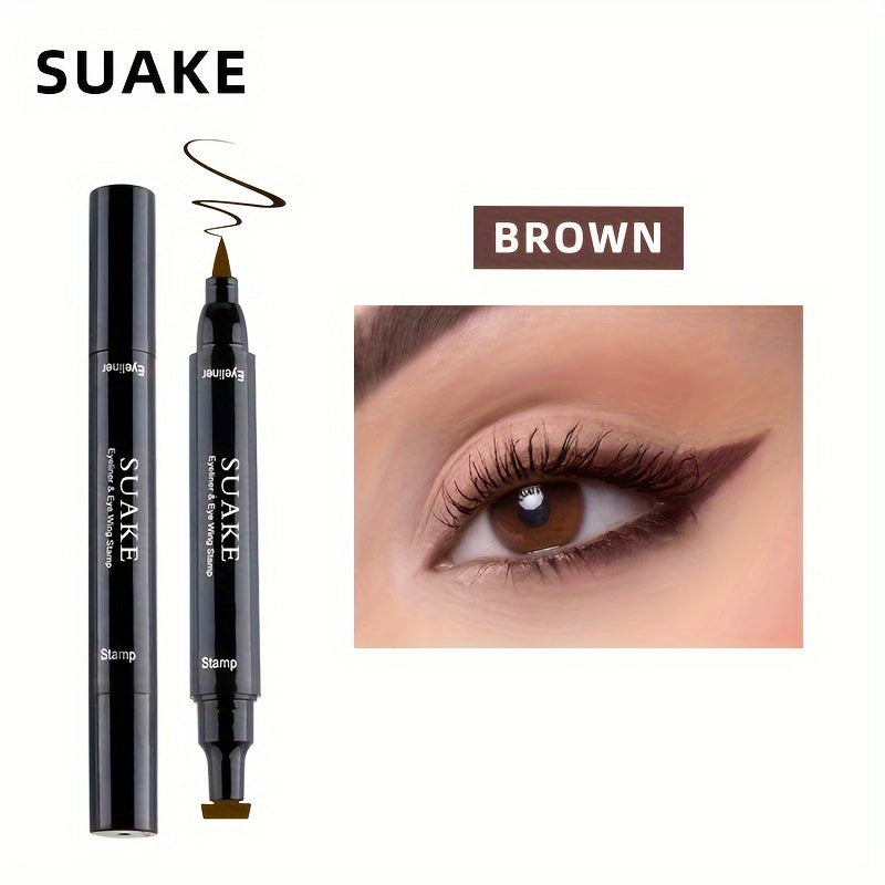 Eyeline Girl Waterproof Double-Head Pen Black Smudge-Proof Long-Lasting