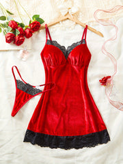 Women's Velour Pajama and Nightgown Set for Fall Winter Soft Comfortable