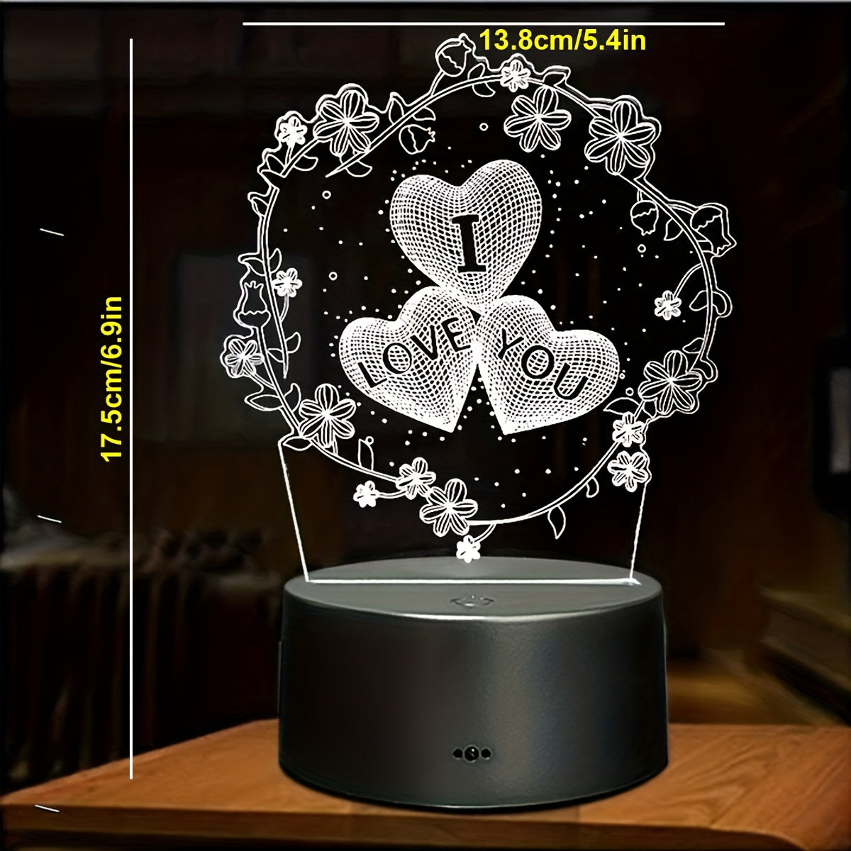 Heart Pattern Night Light with 7 Colors for Home Decor and Romantic Gifts