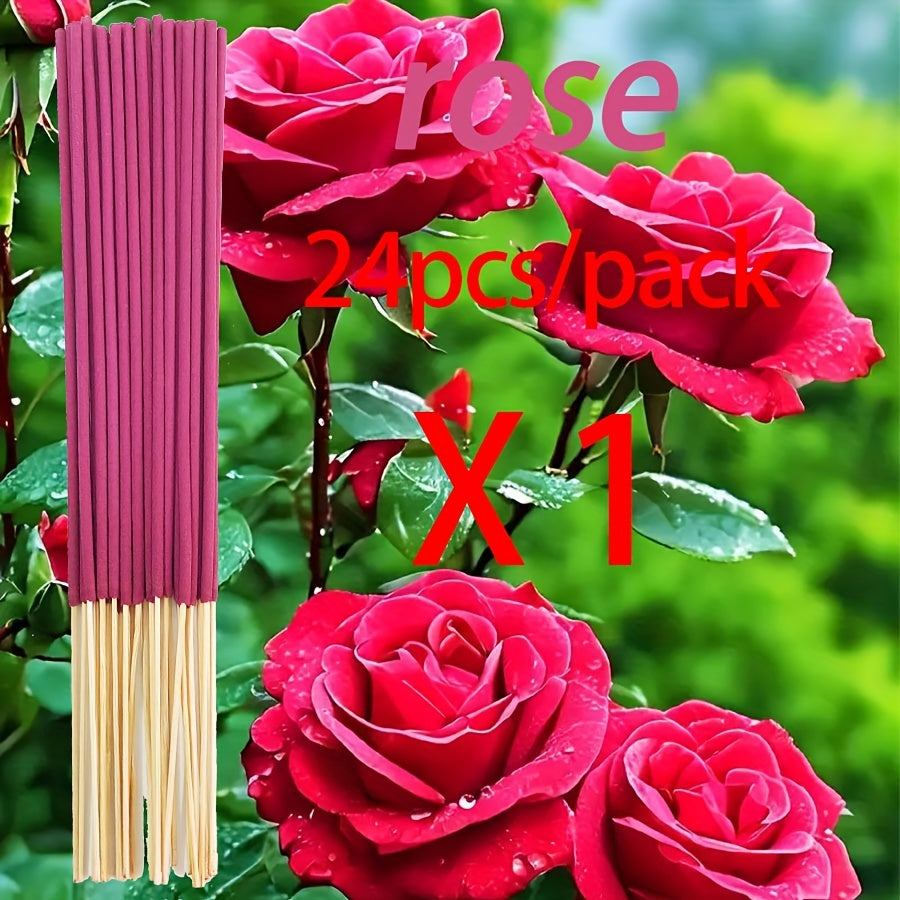 24-Pack Handmade Bamboo Incense Sticks 22cm with 7 Aromatic Scents for Home Use