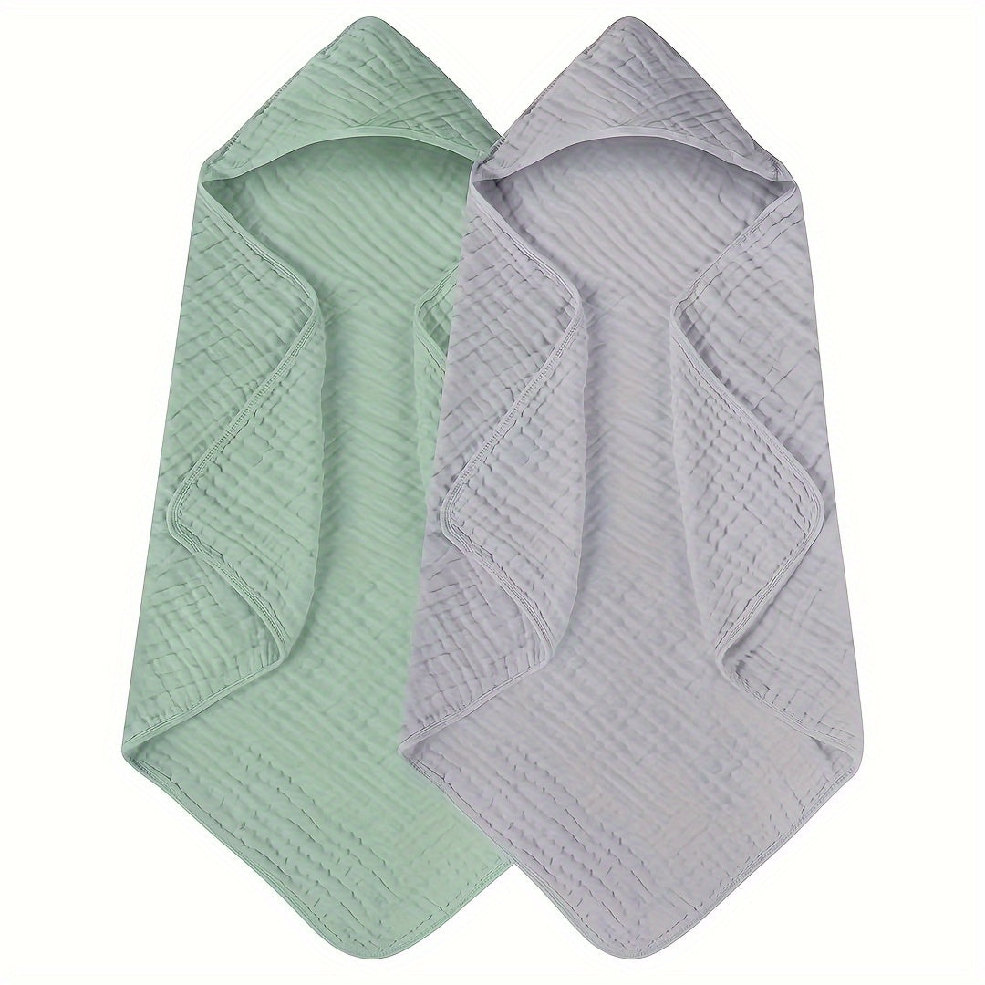 Two-Pack Baby Hooded Towels Cotton Soft Absorbent for Infants and Toddlers
