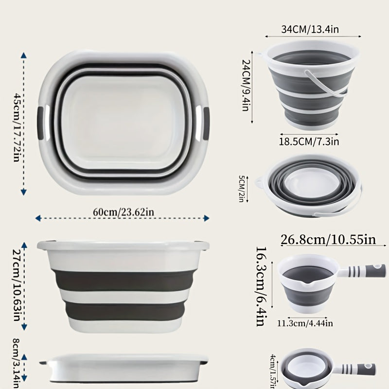 Yopilishi mumkin bo'lgan Uy Havzasi To'plami, Yuvish Kova, Savat, Qozon uchun kir yuvish, Tabiy, Plyaj