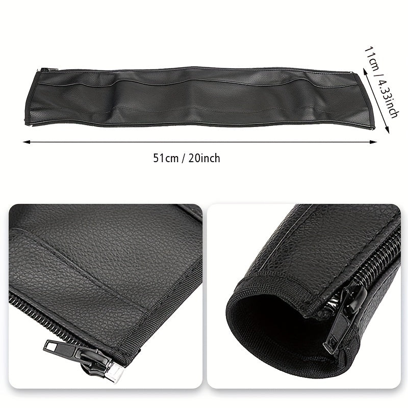 Foldable Washable PU Leather Baby Stroller Handle Cover with Zipper