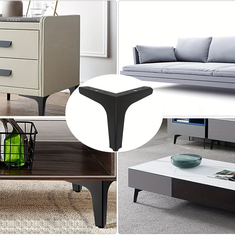 Set of 4 Modern Metal Furniture Legs in Black, Gold, Silver, 10cm or 13cm