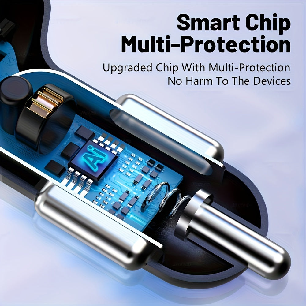 Yuqori quvvatli avtomobil zaryadkasi 3 USB porti PD tez zaryadlash uchun smartfonlar va planshetlar