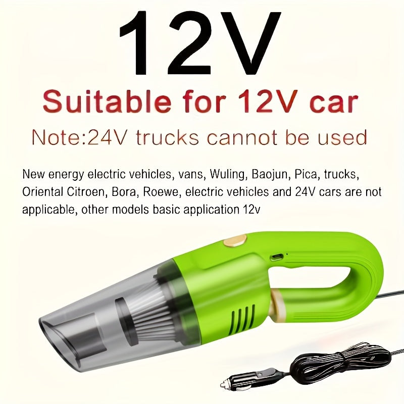 Aspiradora portátil para coche 120W, aspiradora de mano para polvo de coche con succión de 4KPa