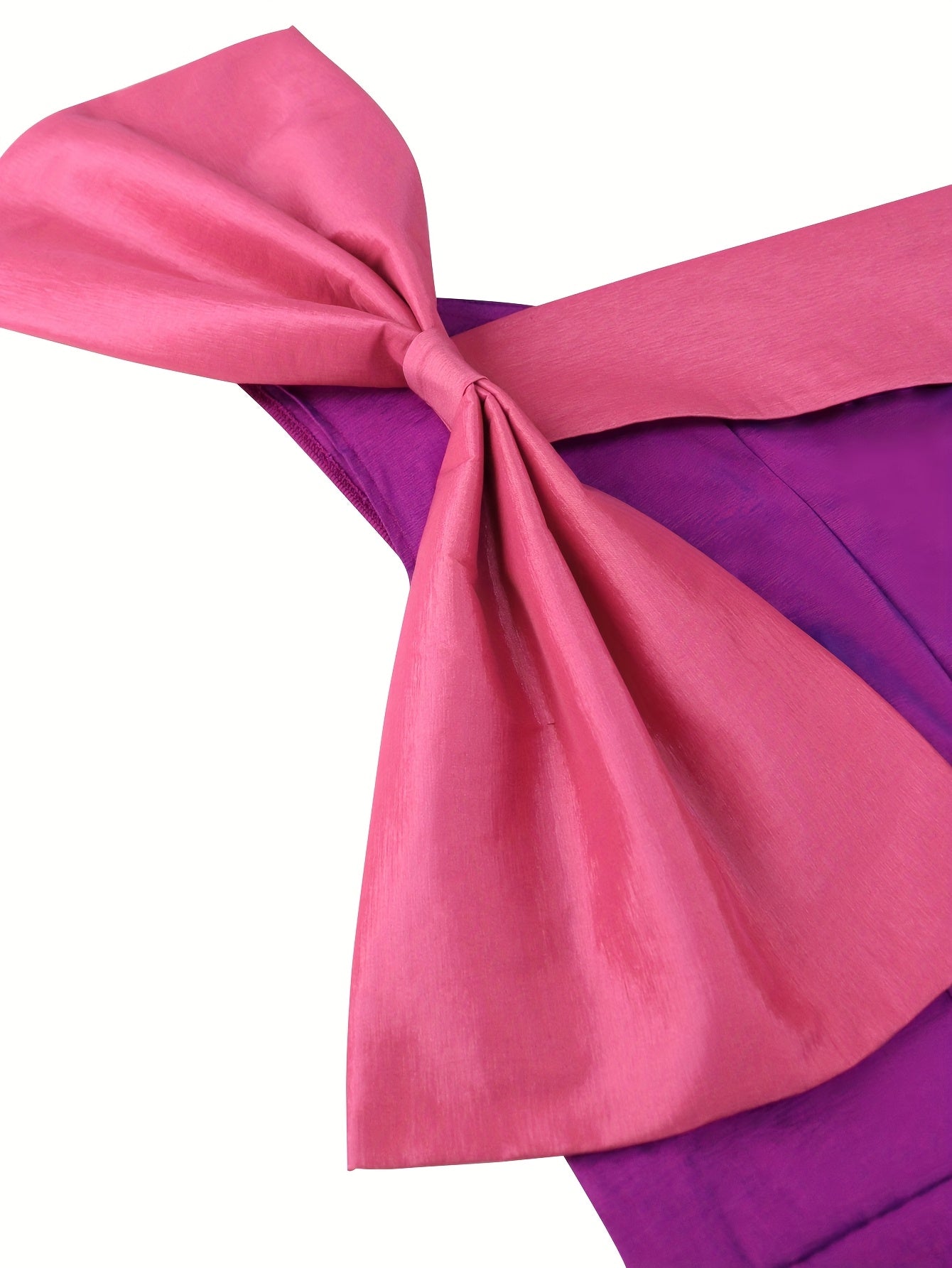 Women's Bodycon Party Dress with Bow Patchwork Irregular Collar