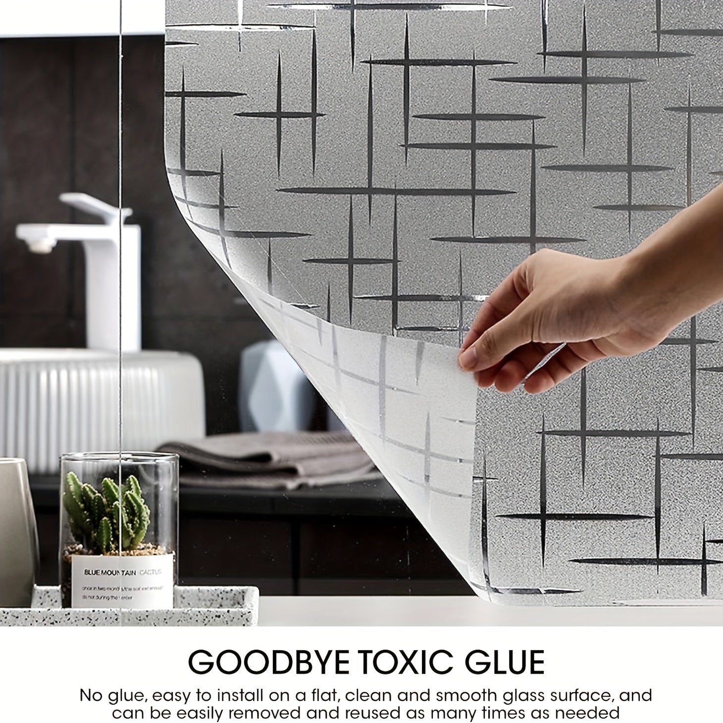 Yulduz naqshli maxfiylik oynasi filmi - UV himoyasi, o'z-o'zidan yopishqoq, uy va ofis bezatish uchun mustahkam PVC material, 1 mil qalinlik