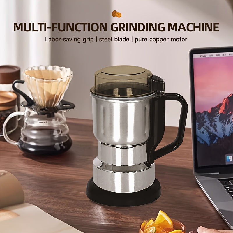 220V Stainless Steel Electric Grinder for Home Use with 8-Blade Design Fine Powder Multifunctional for Grains Herbs