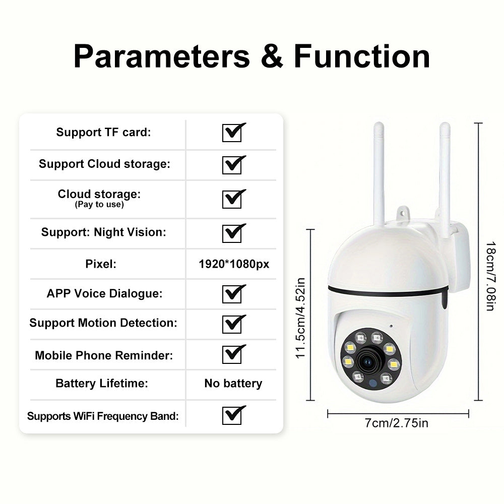 Wireless Security Camera System 1080P HD Indoor 2 Pack with Night Vision Two-Way Audio Pan Tilt Zoom