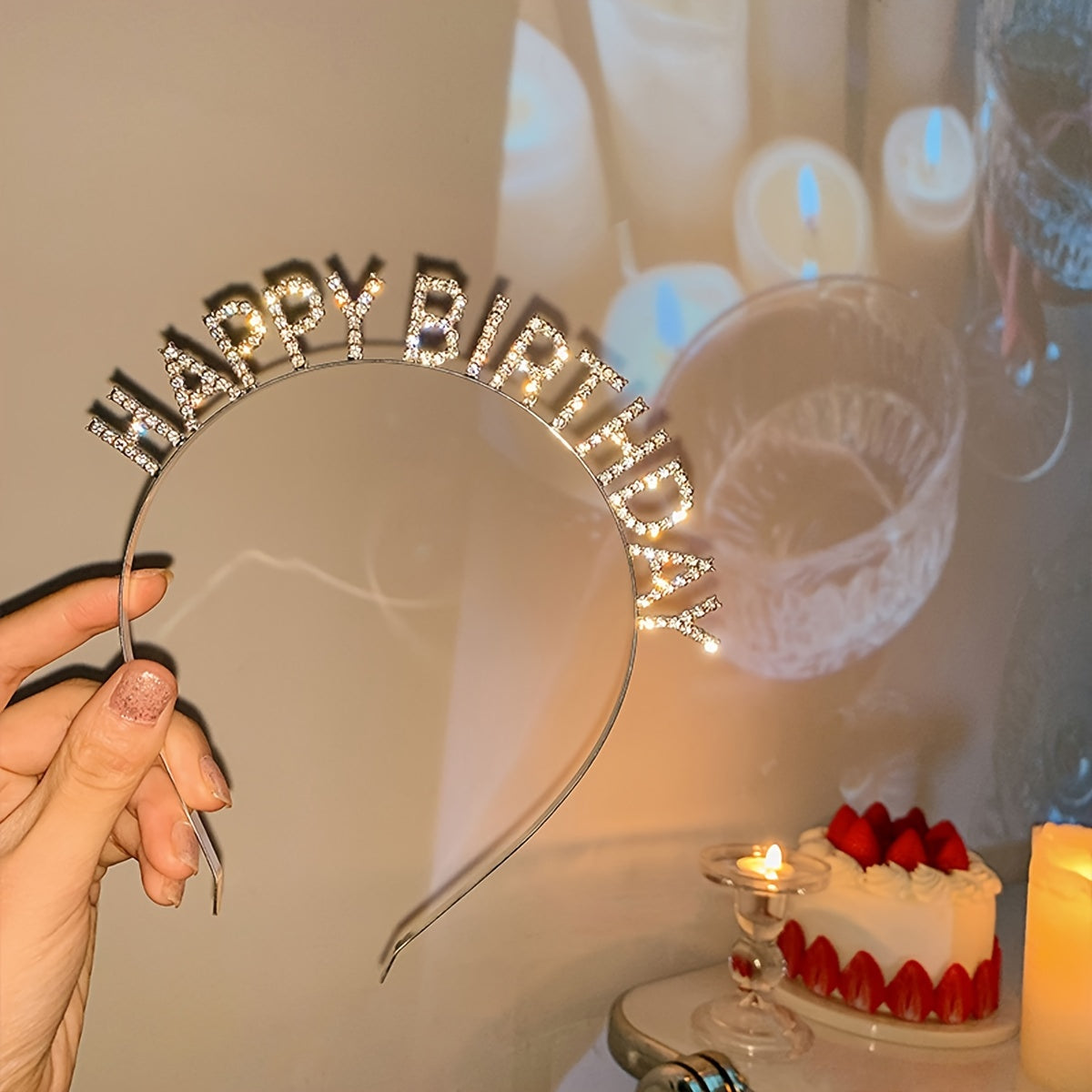 Party Headband for Birthdays, Photos, Events Rhinestones