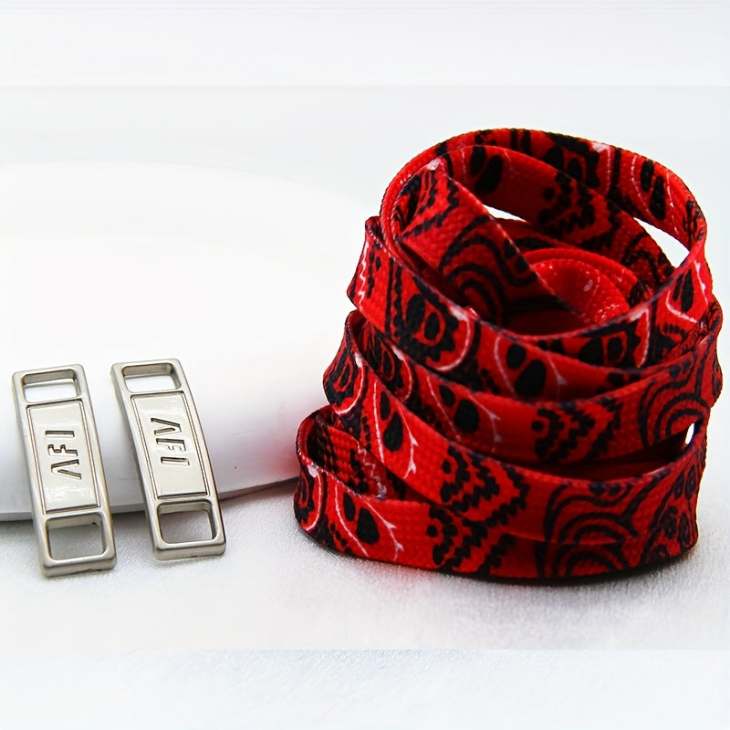 Unisex Cashew Flower Pattern Shoelaces for Sneakers and Boots